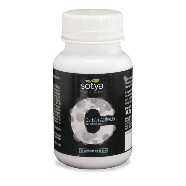 Imagen Carbón Activado Vegetal 90 Cápsulas 550 mg. Sotya Carbón activado vegetal Sotya