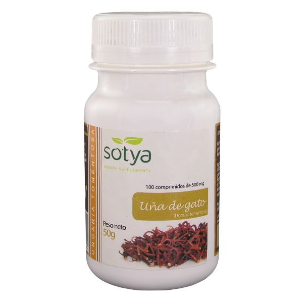 Imagen Uña de Gato 100 comprimidos de 500 mg. Sotya Comprimidos Uña de gato
