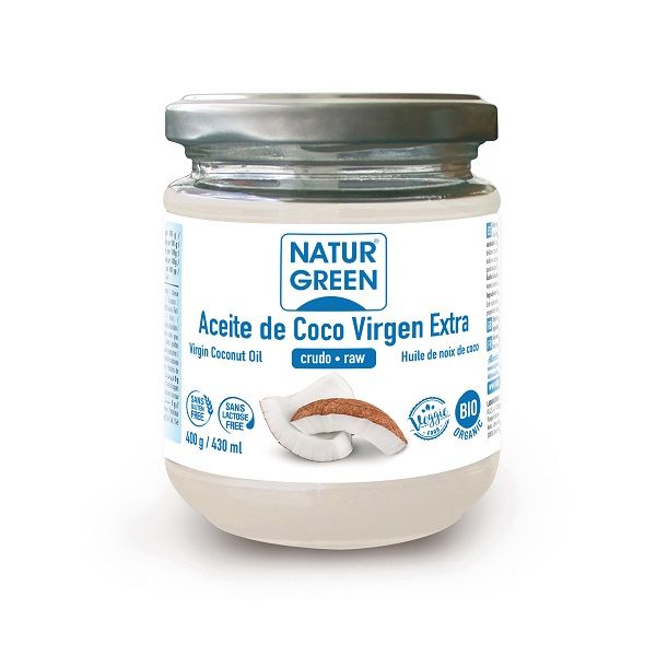 Imagen aceite de coco virgen extra biológico NaturGreen Aceite de coco Biológico 400 mg.
