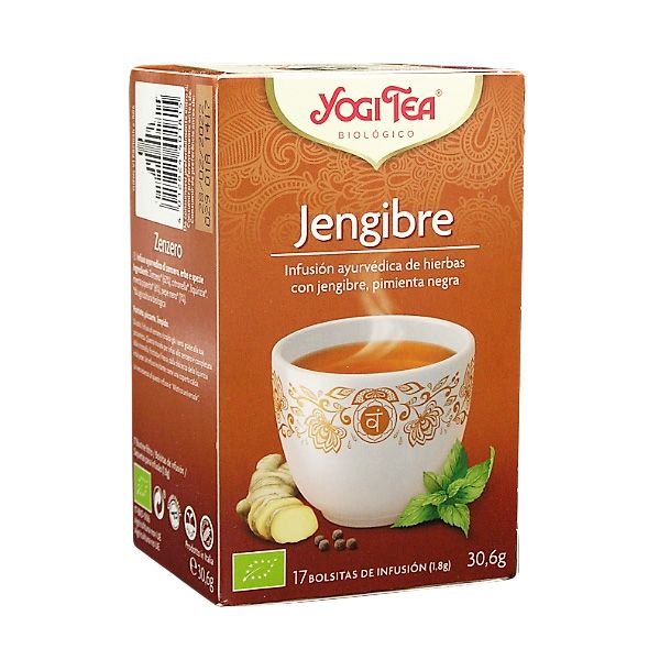 Imagen Yogi Tea Jengibre en Filtros. Yogi Tea Jengibre infusión