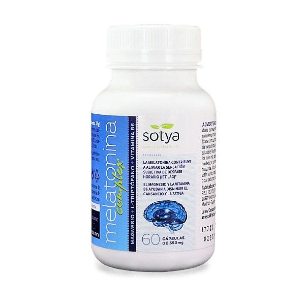Imagen Melatonina Complex 60 Cápsulas de 550 mg. Sotya Melatonina complex triptófano Sotya