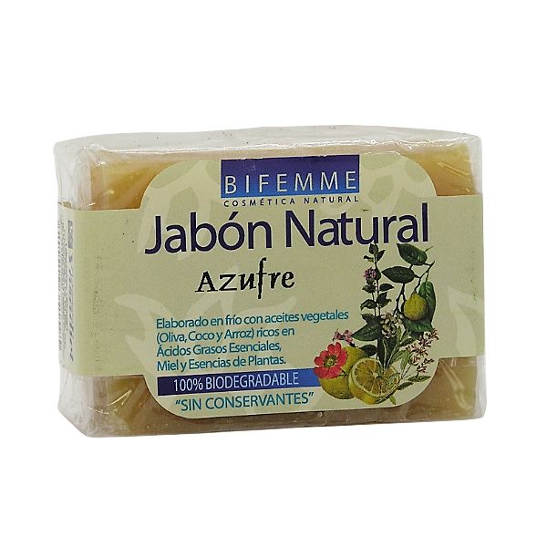 Imagen Jabón Natural de Azufre 100 gr. Bifemme Jabón natural de azufre Bifemme