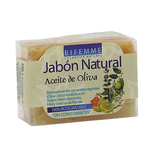 Imagen Jabón de Aceite de Oliva Bifemme Pastilla de 100 gr. Ynsadiet Jabón de aceite de oliva Bifemme